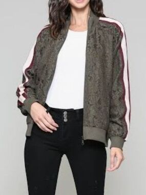 Whitlee Lace Bomber Jacket by JOH Apparel